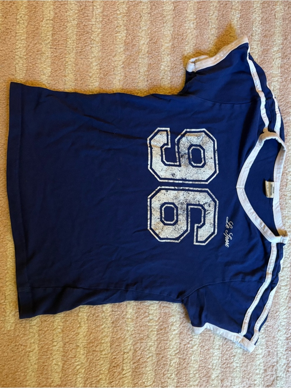 Le Tigre urban outfitters Blue Short Sleeve Tee with White Trim & '96' Graphic